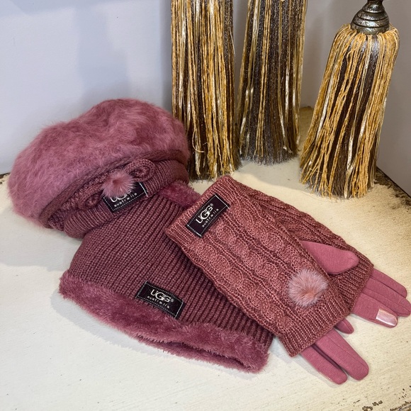 UGG Accessories - Mauve Mauve UGG 3pc hat set